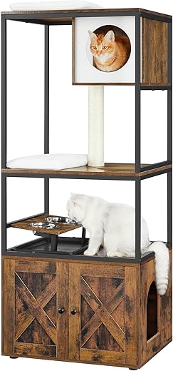 Feandrea Arbre à Chat avec Cache-litière