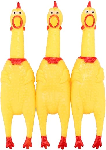 Lot de 3 Poules hurlantes en Caoutchouc