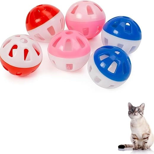 Lot de 6 balles sonores pour chat 4cm