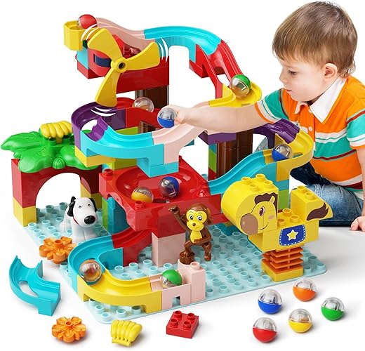 Piste Billes 3-en-1 Blocs STEM 88 pièces